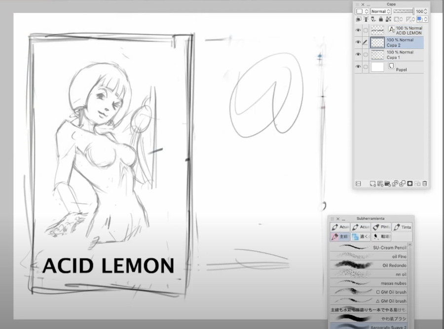 Boceto 1 de ilustración digital Sweet Lemon by Efren Rodher
