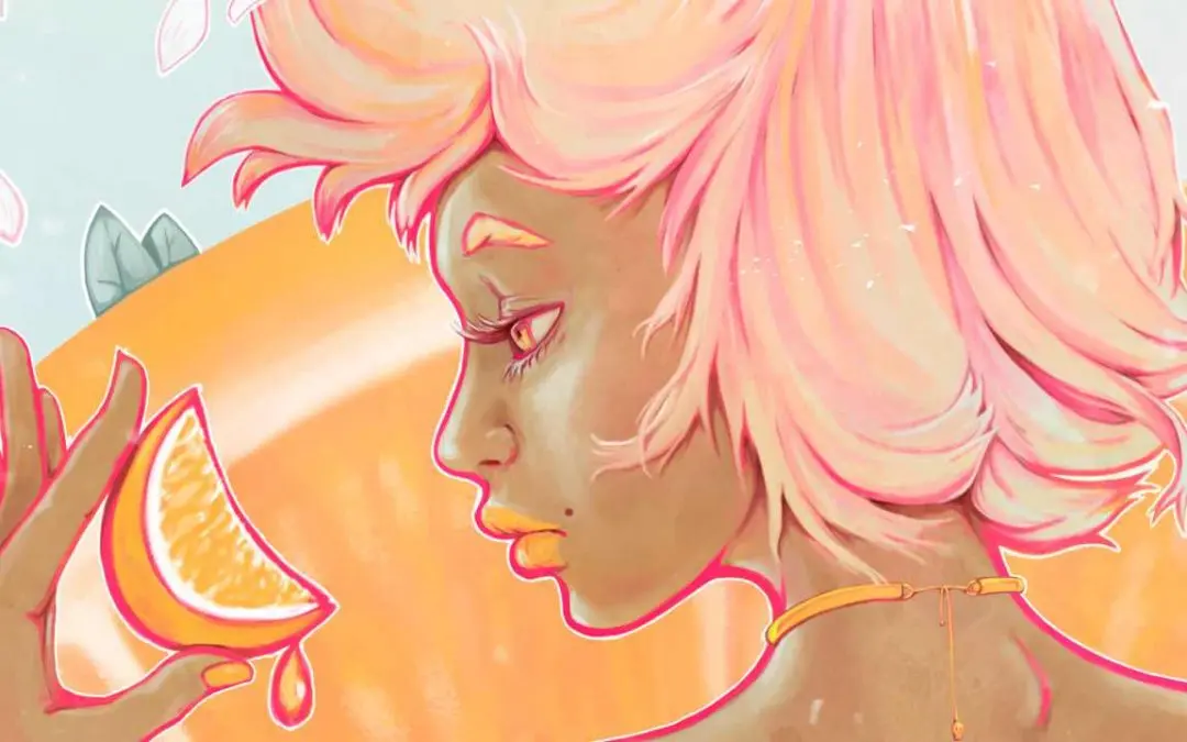 Proceso de creación de la ilustración Acid Orange speedart