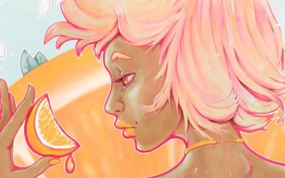 Proceso de creación de la ilustración Acid Orange speedart