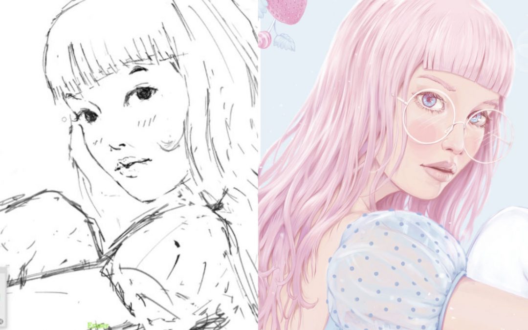 Ilustración paso a paso de Pink