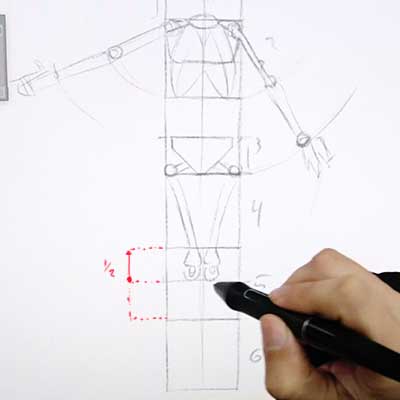 Cómo dibujar la rodilla por bloques 1/3