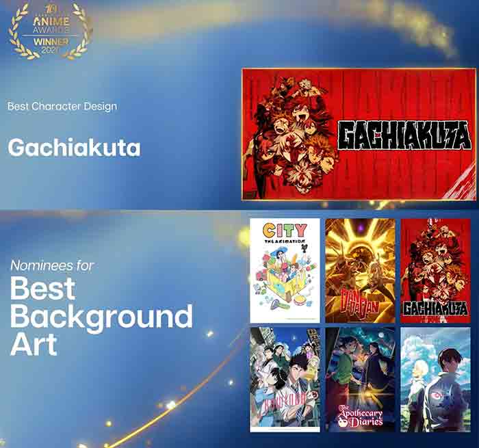 Premios Crunchyroll adwars de mejor diseño de personajes y mejor arte de fondos para anime Gachiakuta